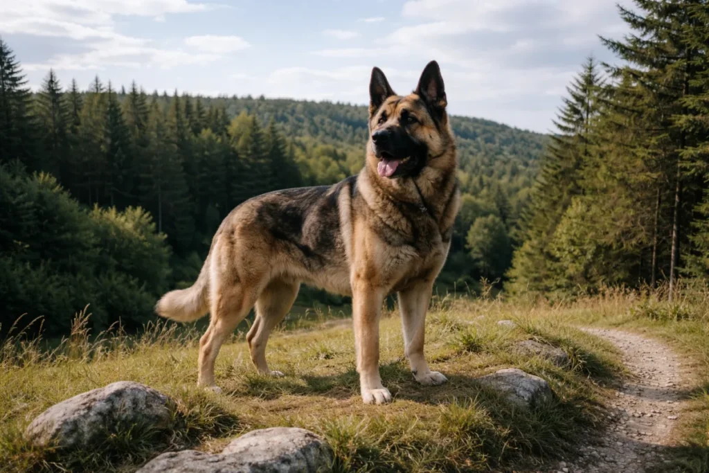 Великий собака на природі