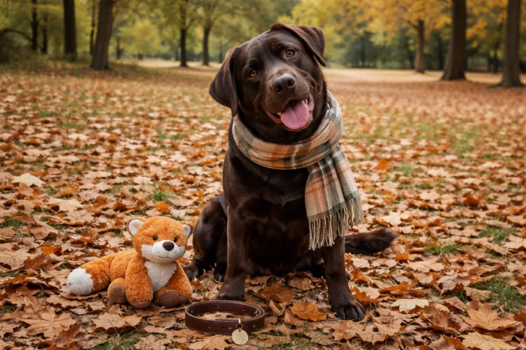 Шоколадна собака на природі