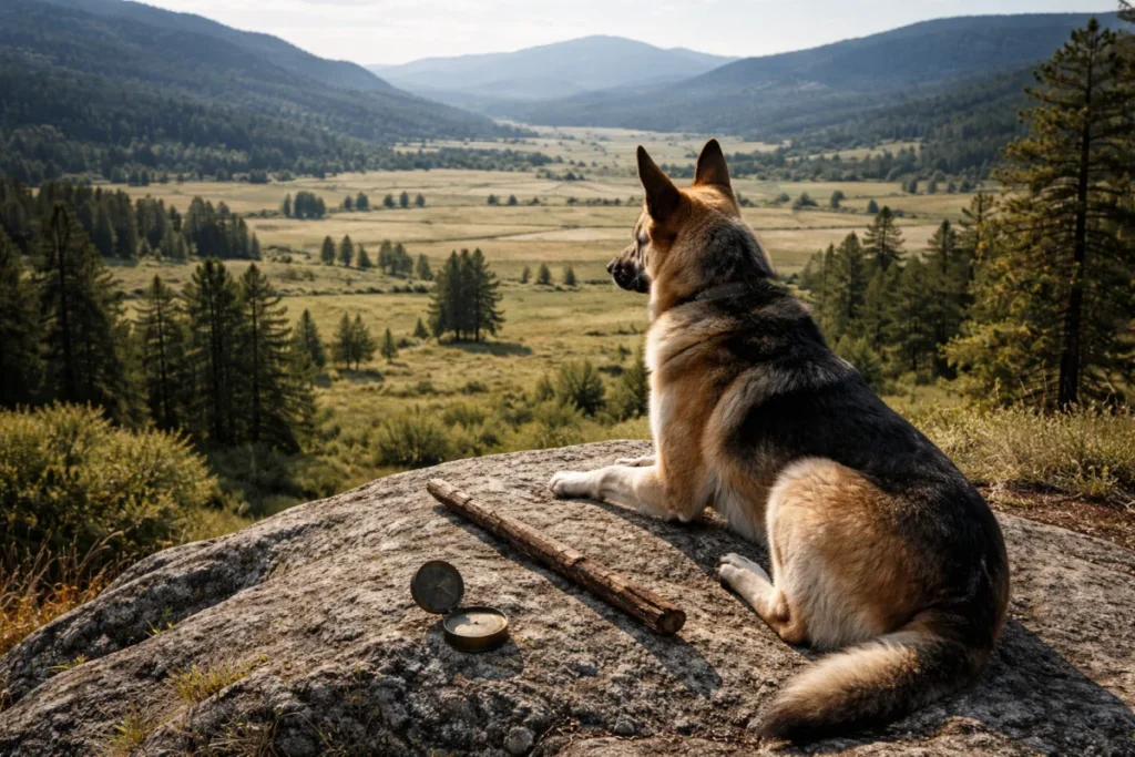 Спостережливий собака на природі