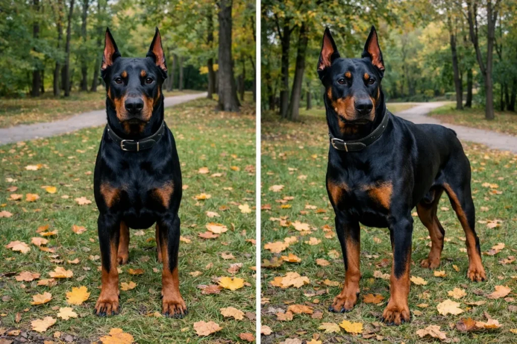 Елегантний доберман у парку