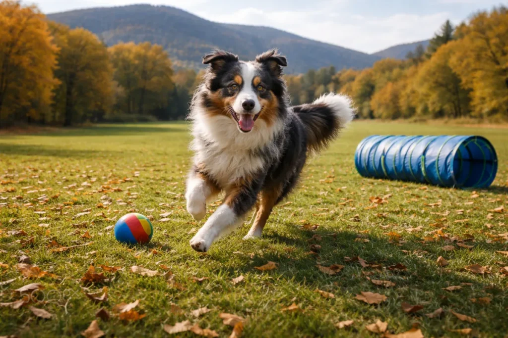 Австралійська вівчарка в полі